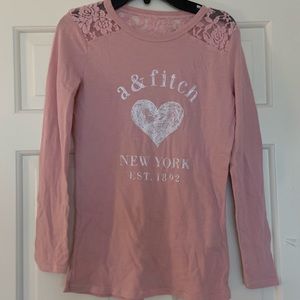 Abercrombie Kids Pink Lace Longsleeve Shirt 💗